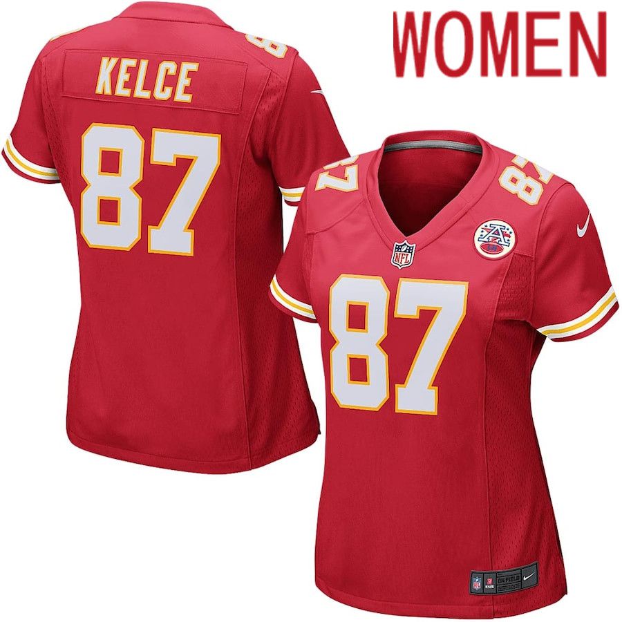 Women Kansas City Chiefs #87 Travis Kelce Nike Red Game Player NFL Jersey->women nfl jersey->Women Jersey